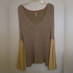 Free People Velvet Bell Sleeve Top . Women Sz. Small.